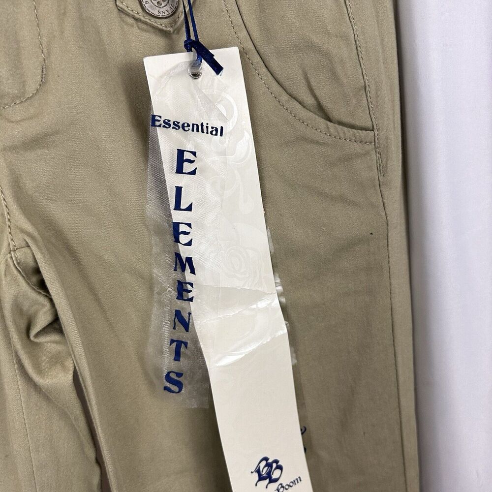Boom Boom Jeans Womens 3 Khaki Pants Flair Leg Lightweight button Greenish Beige - Picture 6 of 10